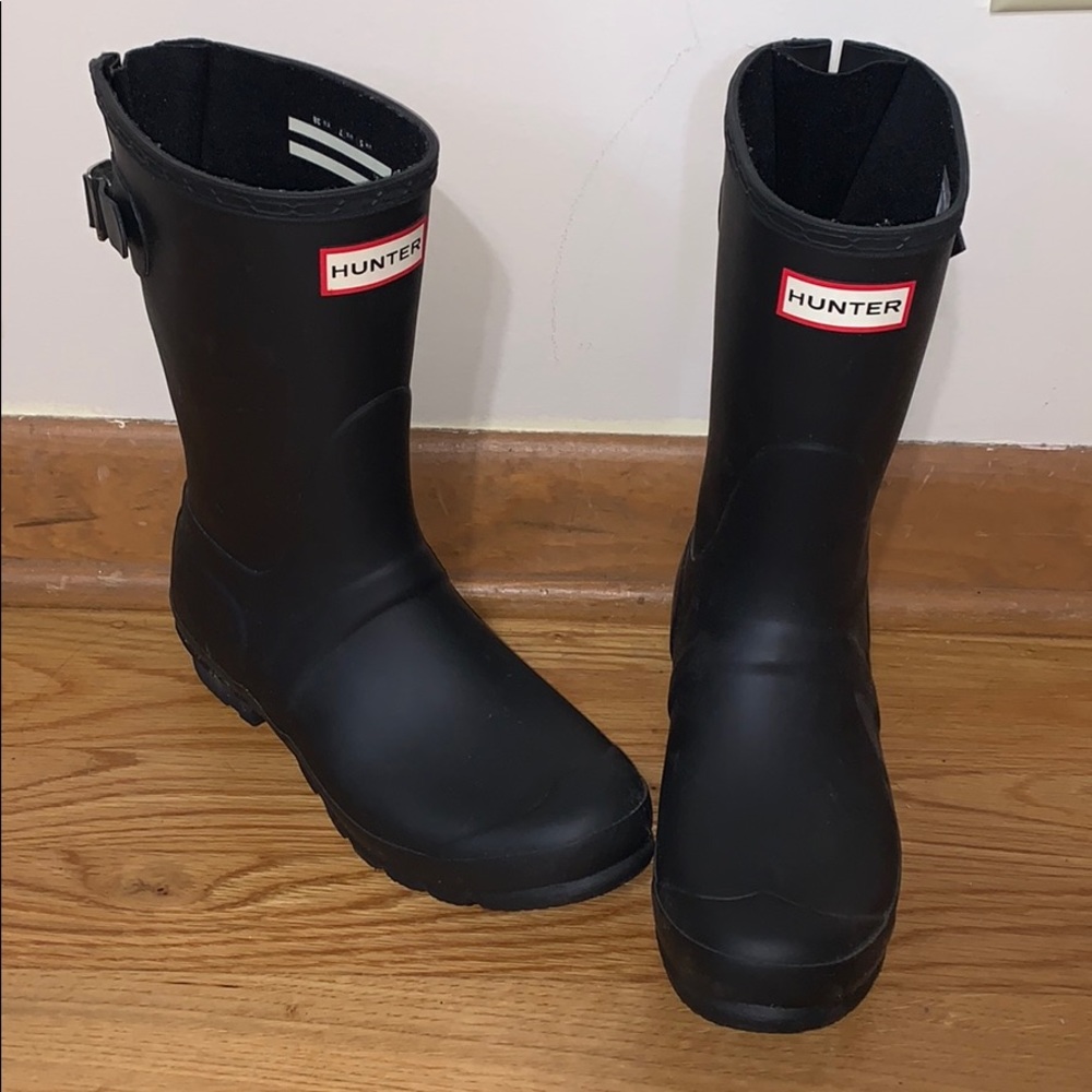 Black Short Hunter Rain Boots